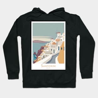 Vintage Retro Minimal Santorini Serenity Hoodie